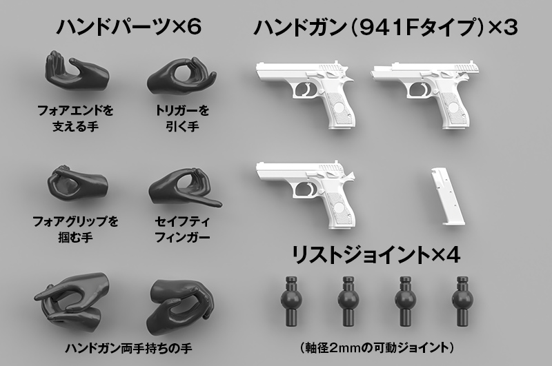 LA-OP24 メガミデバイス用銃の持ち手2（ブラック）｜PRODUCT｜リトル